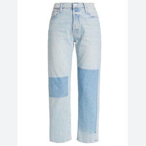 MOTHER Ditcher Straight-Leg Patchwork Jeans - 26